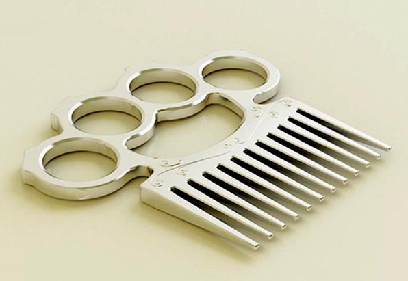 brass knuckles hair comb