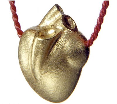 Danish Designer Kim Buck's Golden Heart pendant