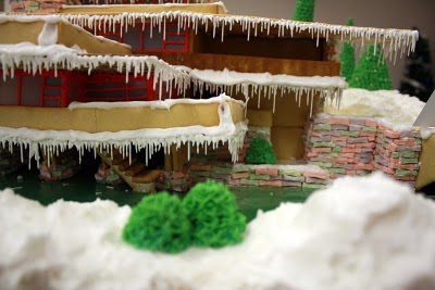 FLW Fallingwater reproduced in Gingerbread