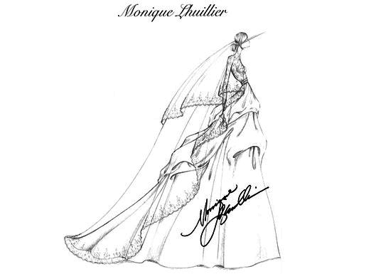 Monique L'huillier dress sketch for kate middleton