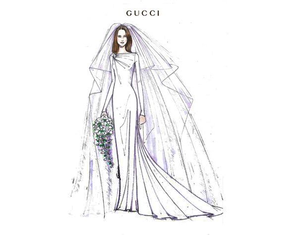 Gucci dress sketch for kate middleton