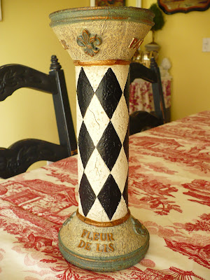 black and white harlequin candle stick