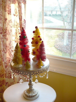 dyed bottle brush trees