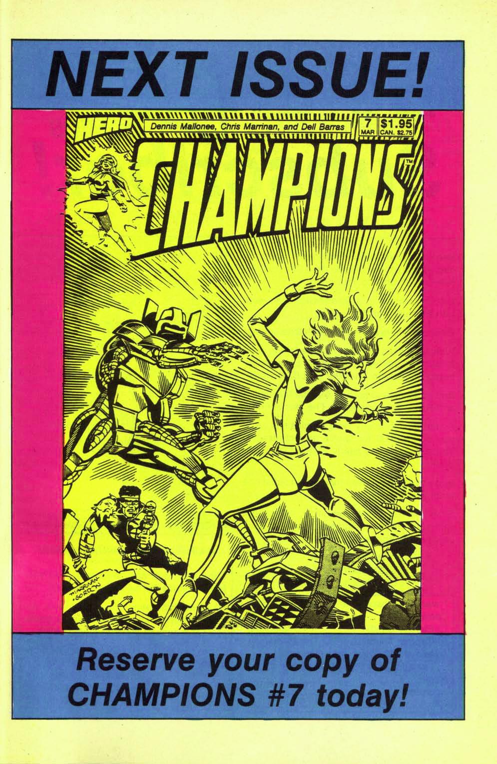 Read online Champions (1987) comic -  Issue #6 - 33