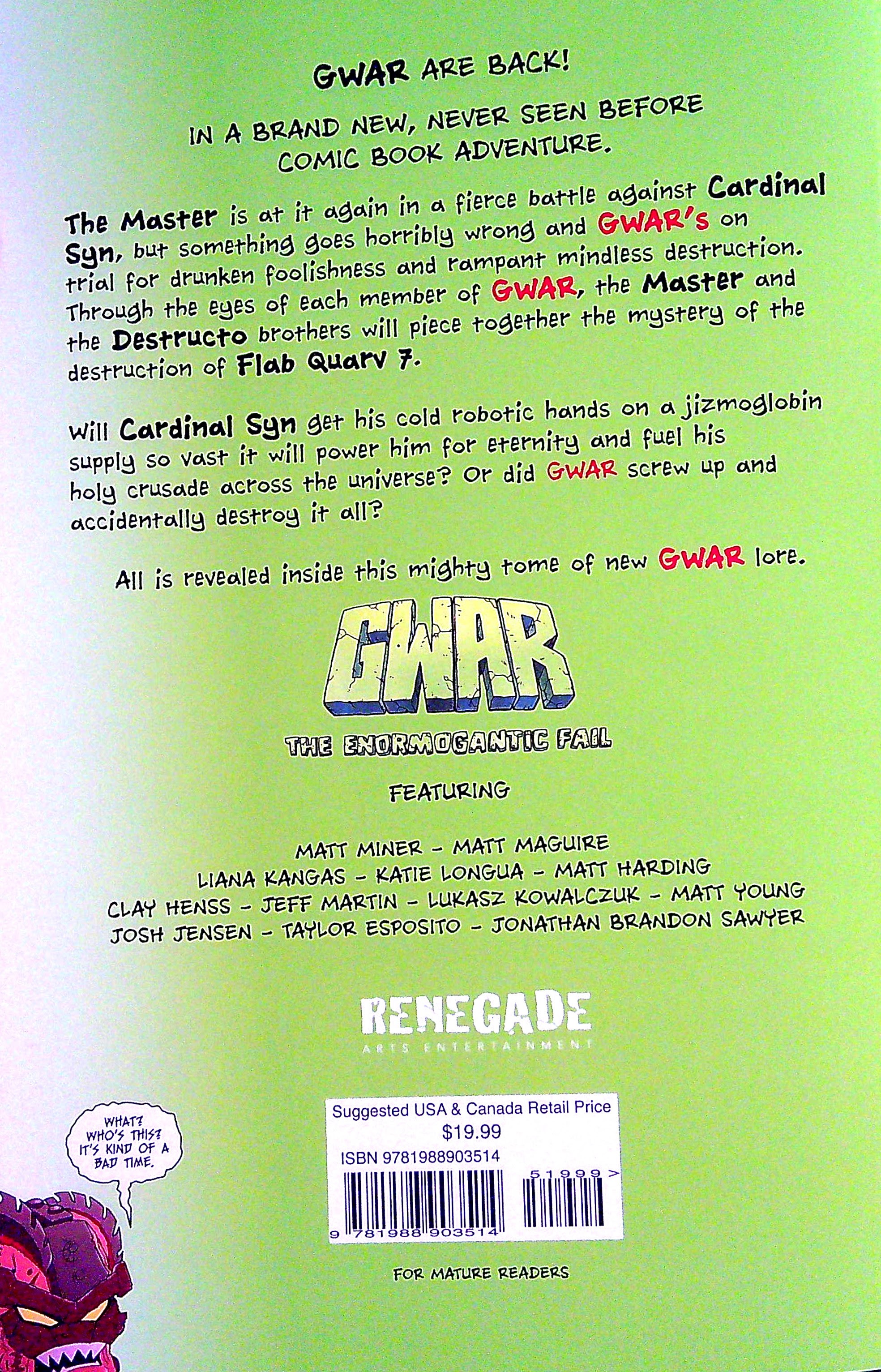 Read online GWAR: The Enormogantic Fail comic -  Issue # TPB - 96