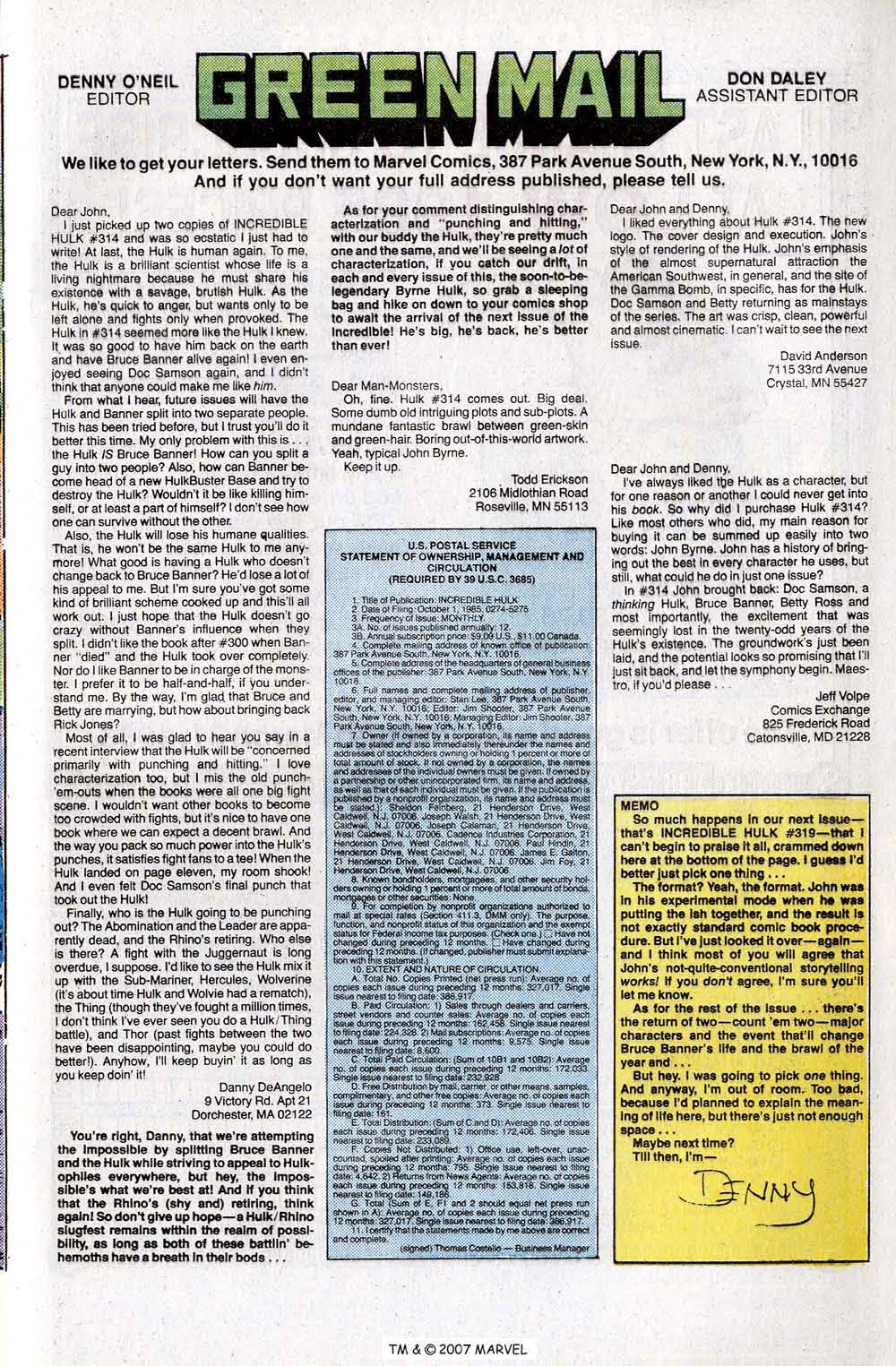 Read online The Incredible Hulk (1968) comic -  Issue #318 - 33