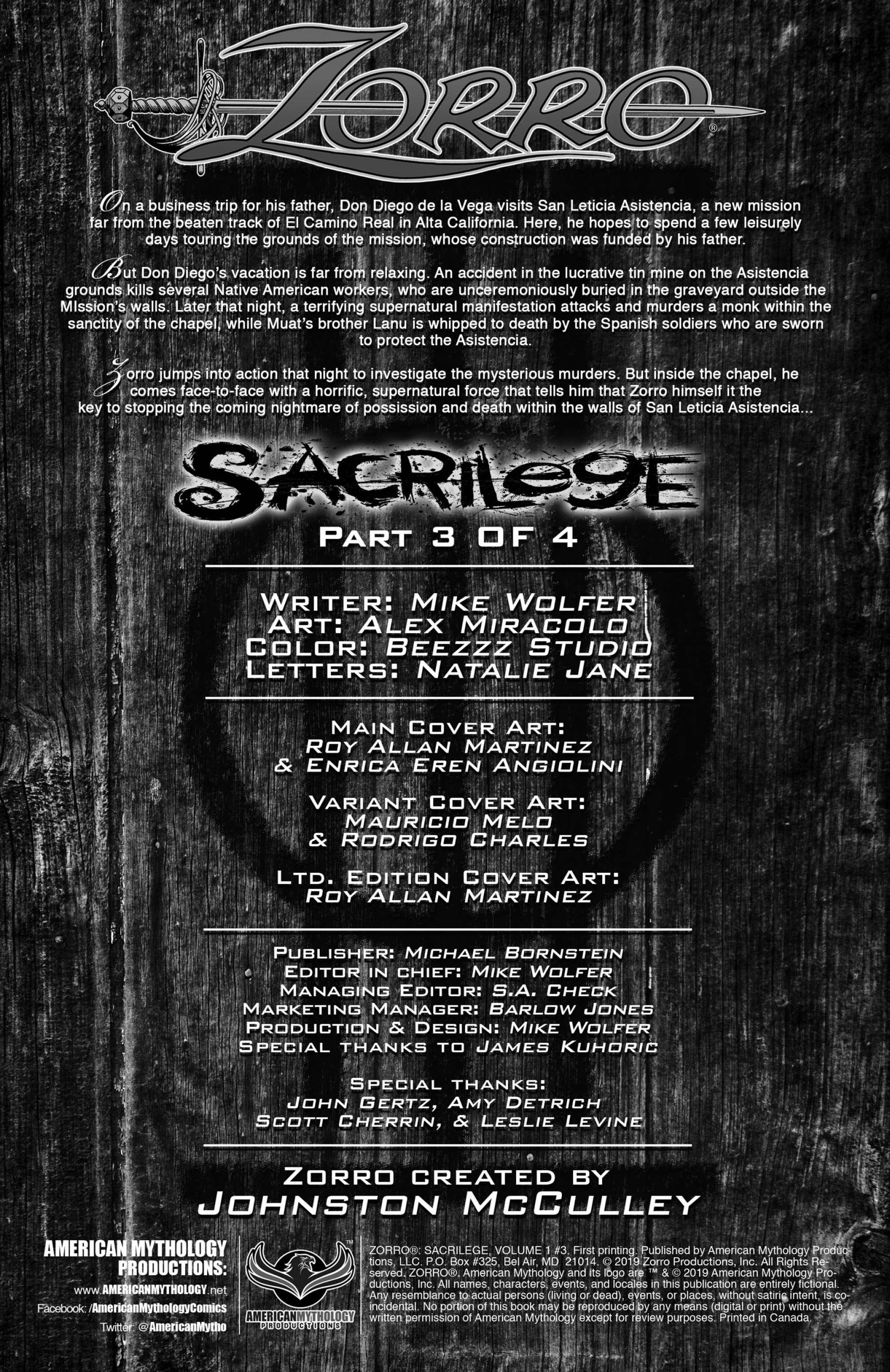 Read online Zorro: Sacrilege comic -  Issue #3 - 2