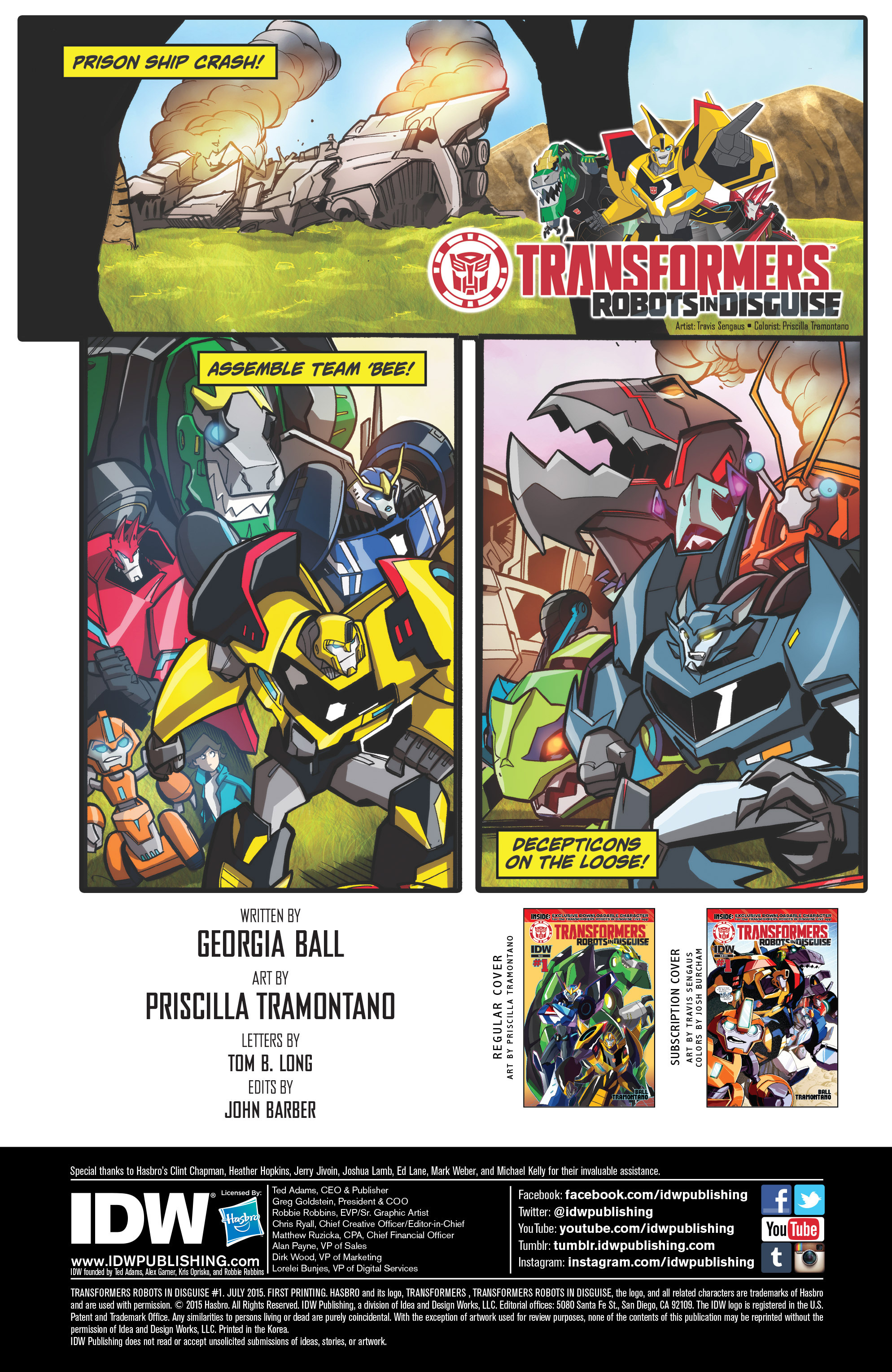 Read online Transformers: Robots In Disguise (2015) comic -  Issue #1 - 2