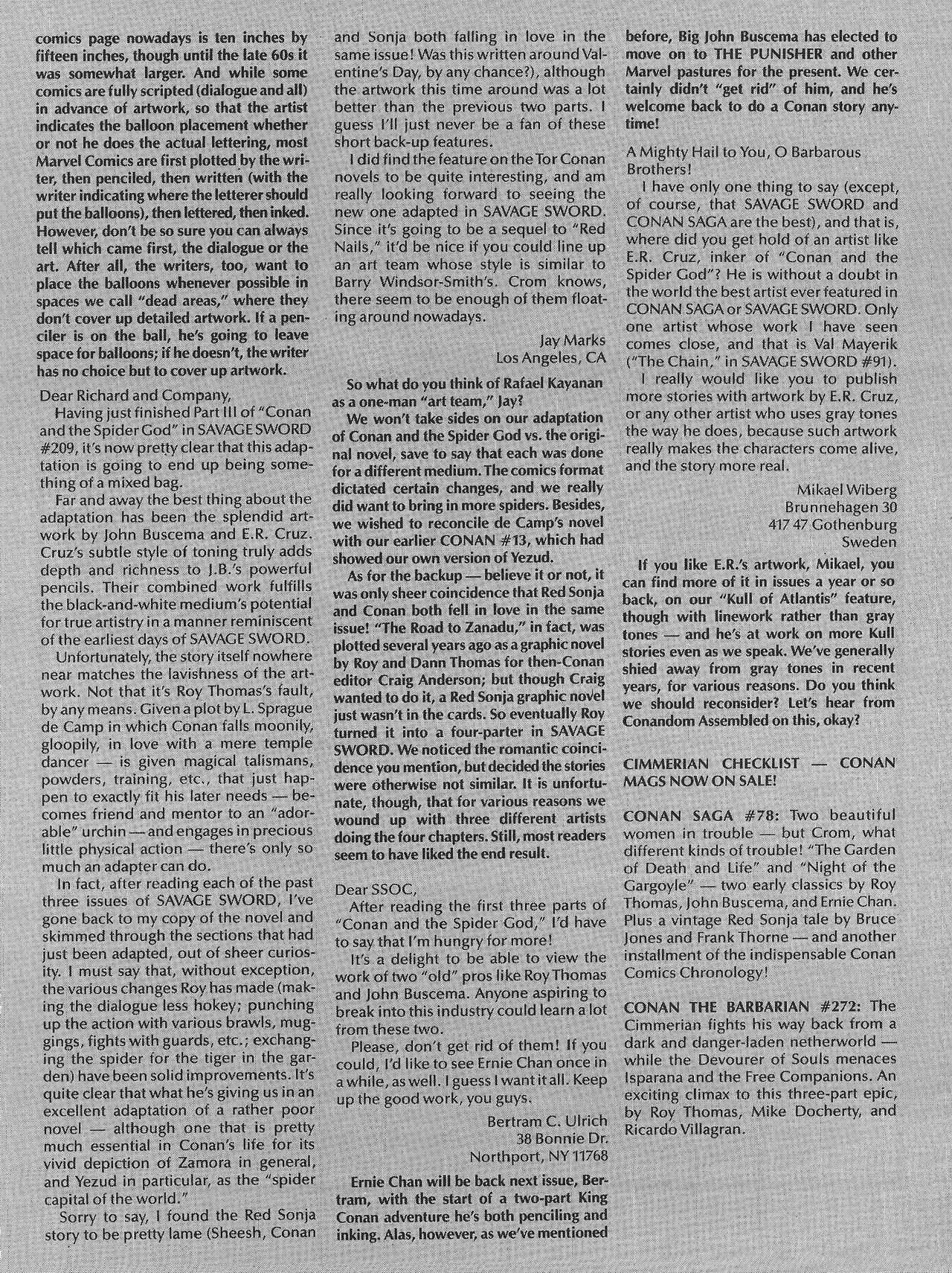Read online The Savage Sword Of Conan comic -  Issue #213 - 64