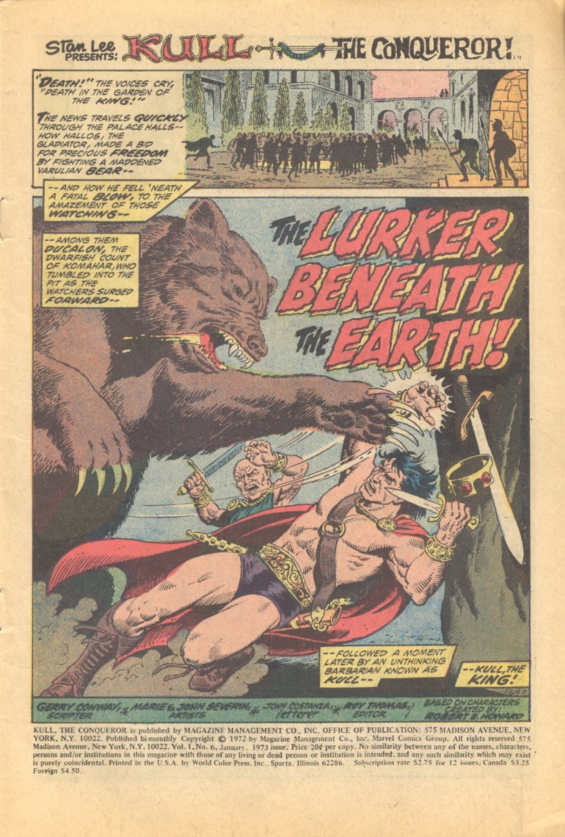 Read online Kull, the Conqueror (1971) comic -  Issue #6 - 2