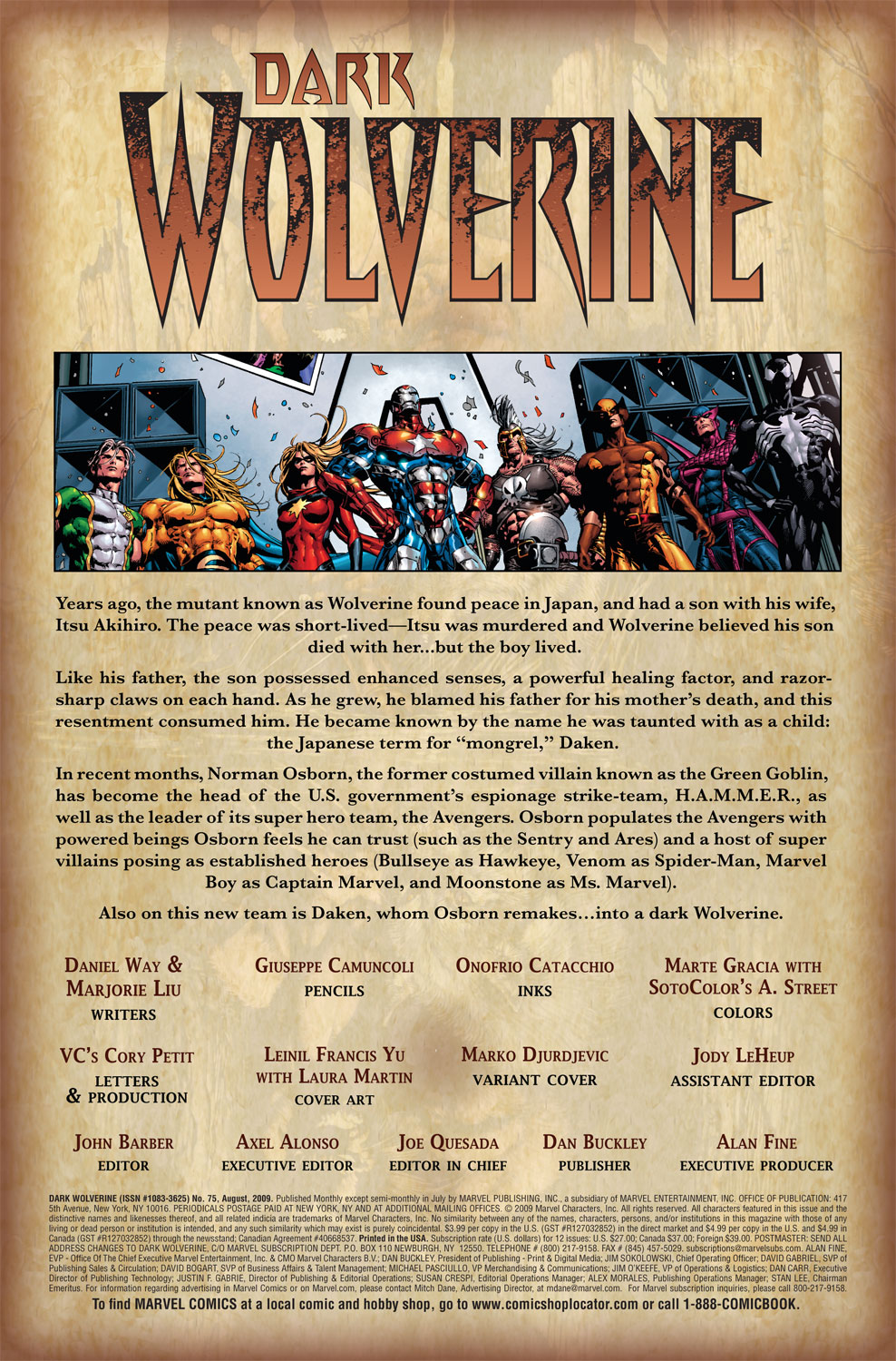 Read online Dark Wolverine comic -  Issue #75 - 2