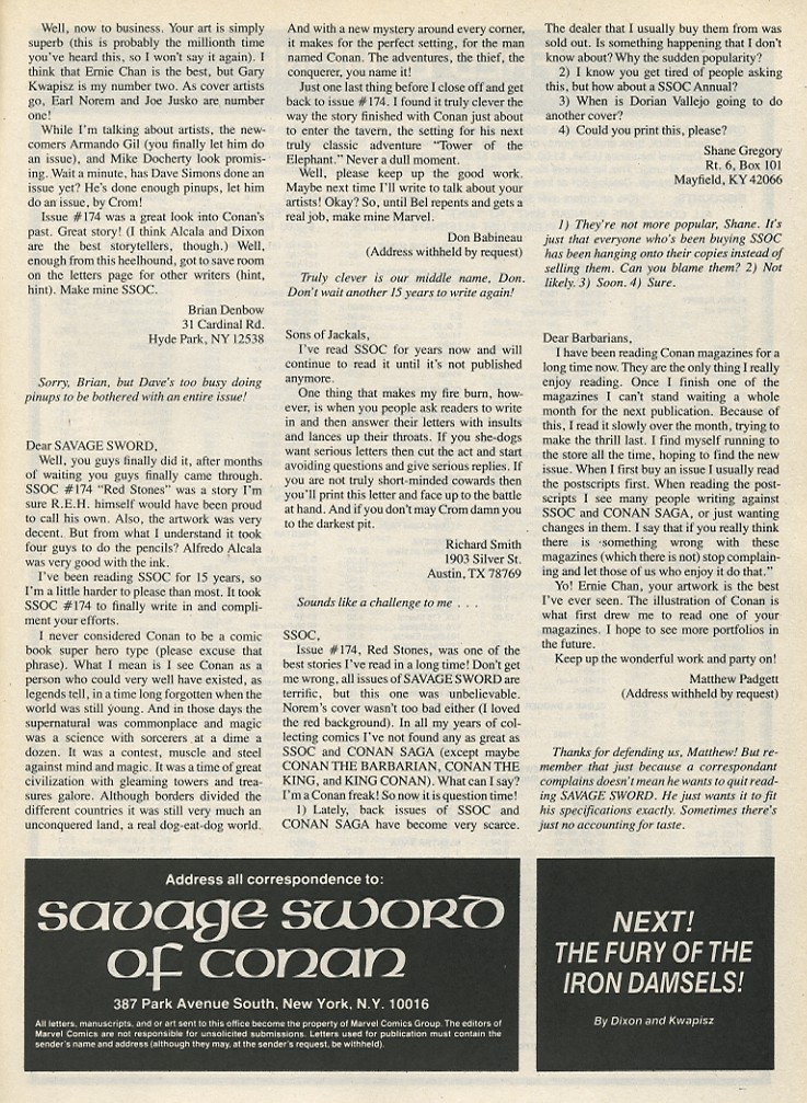 Read online The Savage Sword Of Conan comic -  Issue #178 - 65