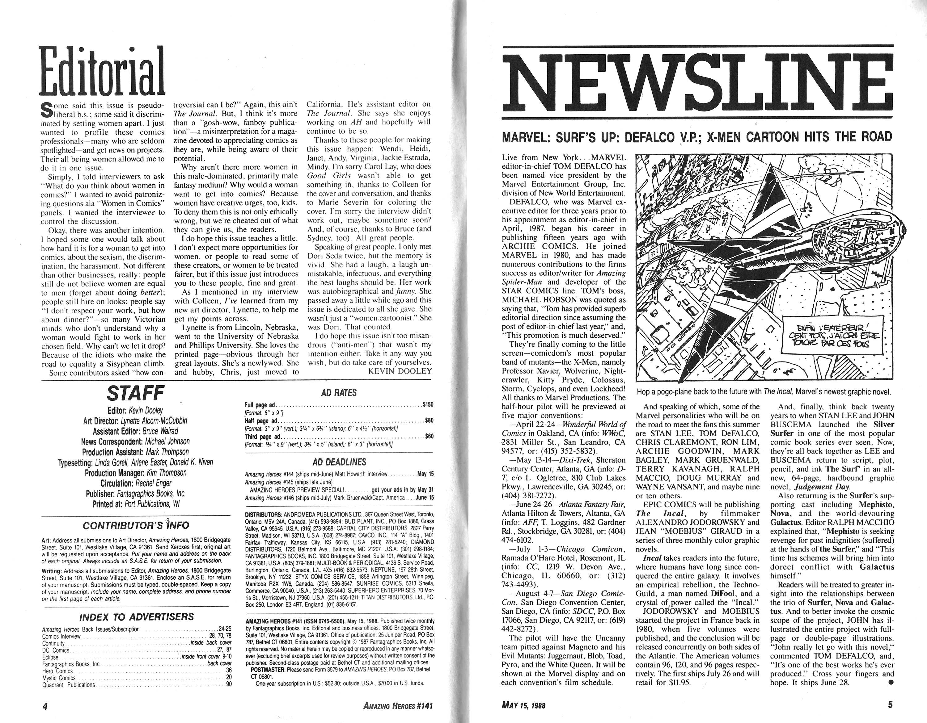 Read online Amazing Heroes comic -  Issue #141 - 3