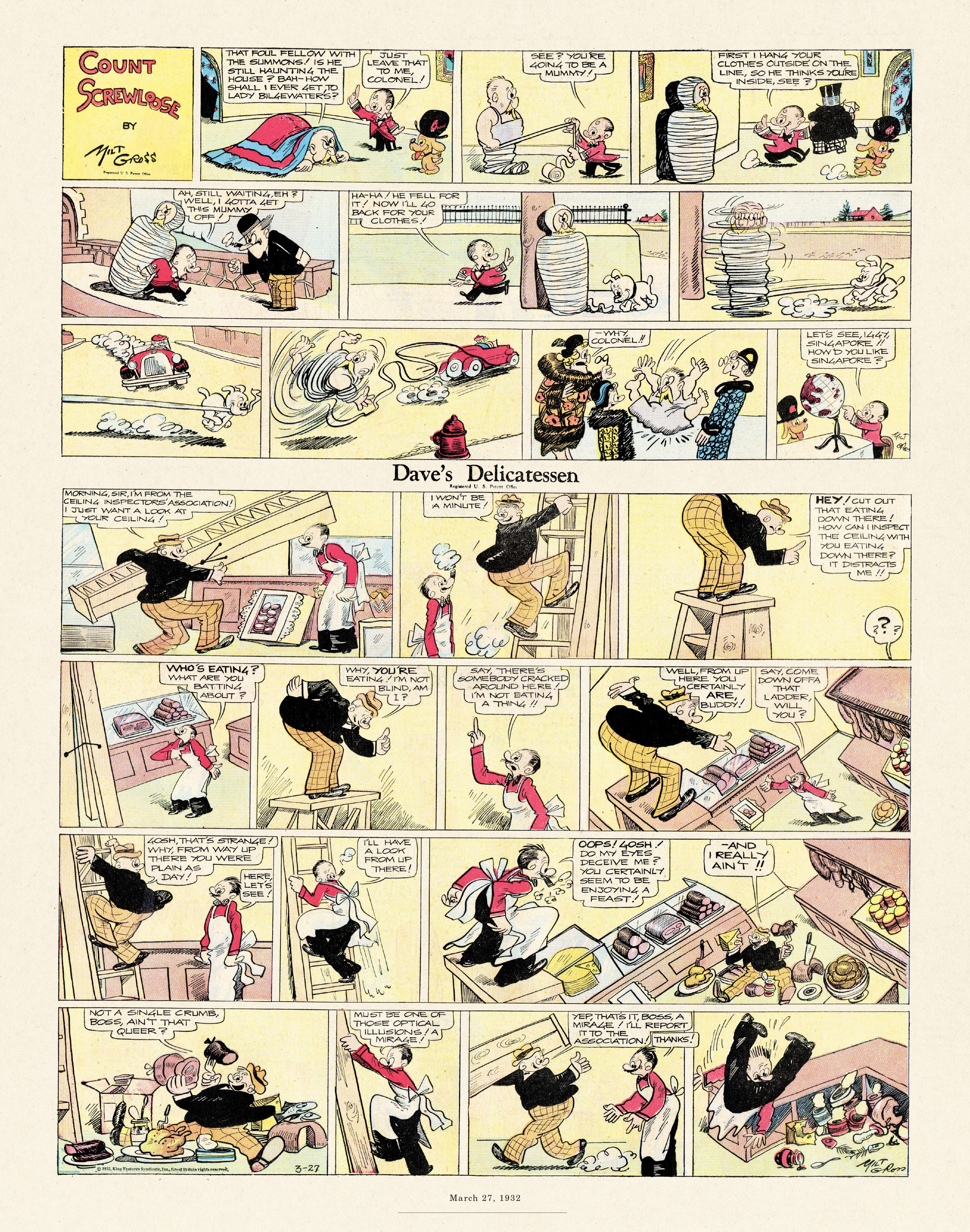 Read online Gross Exaggerations: The Meshuga Comic Strips of Milt Gross comic -  Issue # TPB - 106