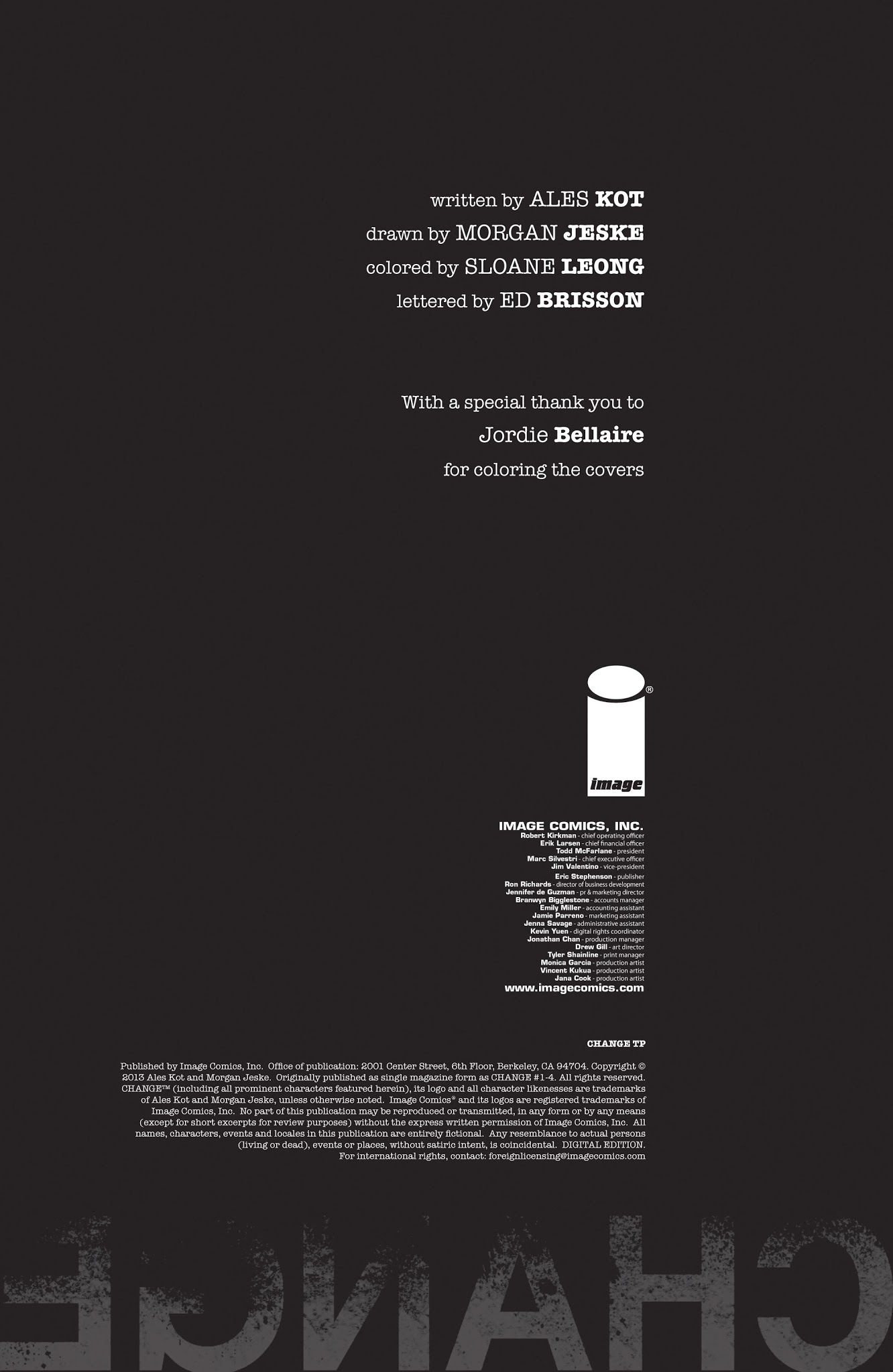 Read online Change comic -  Issue # TPB - 3