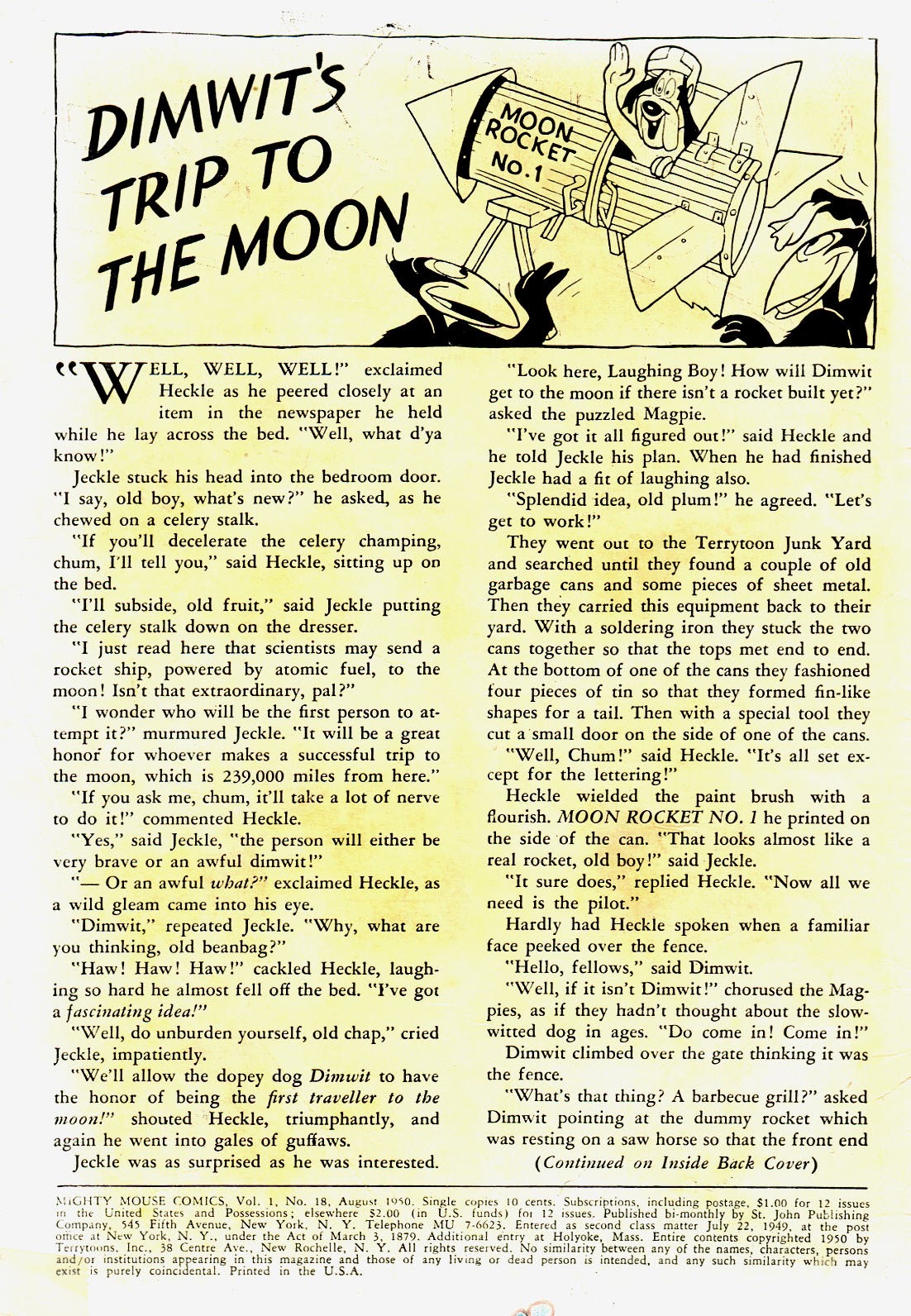 Read online Paul Terry's Mighty Mouse Comics comic -  Issue #18 - 2