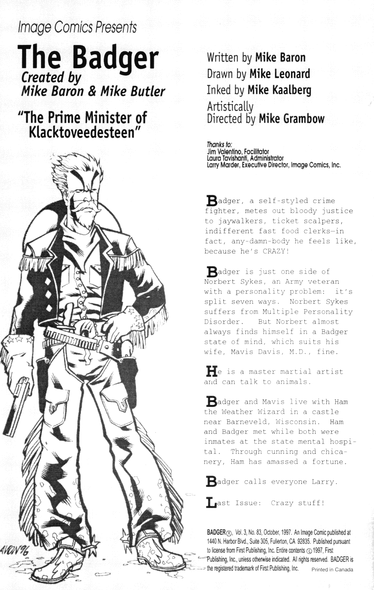 Read online The Badger (1997) comic -  Issue #6 - 2