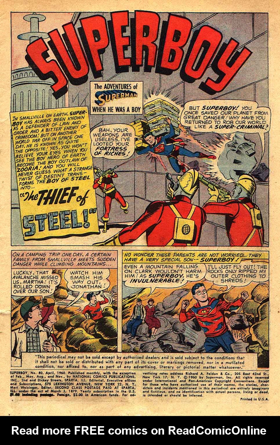 Read online Superboy (1949) comic -  Issue #80 - 2