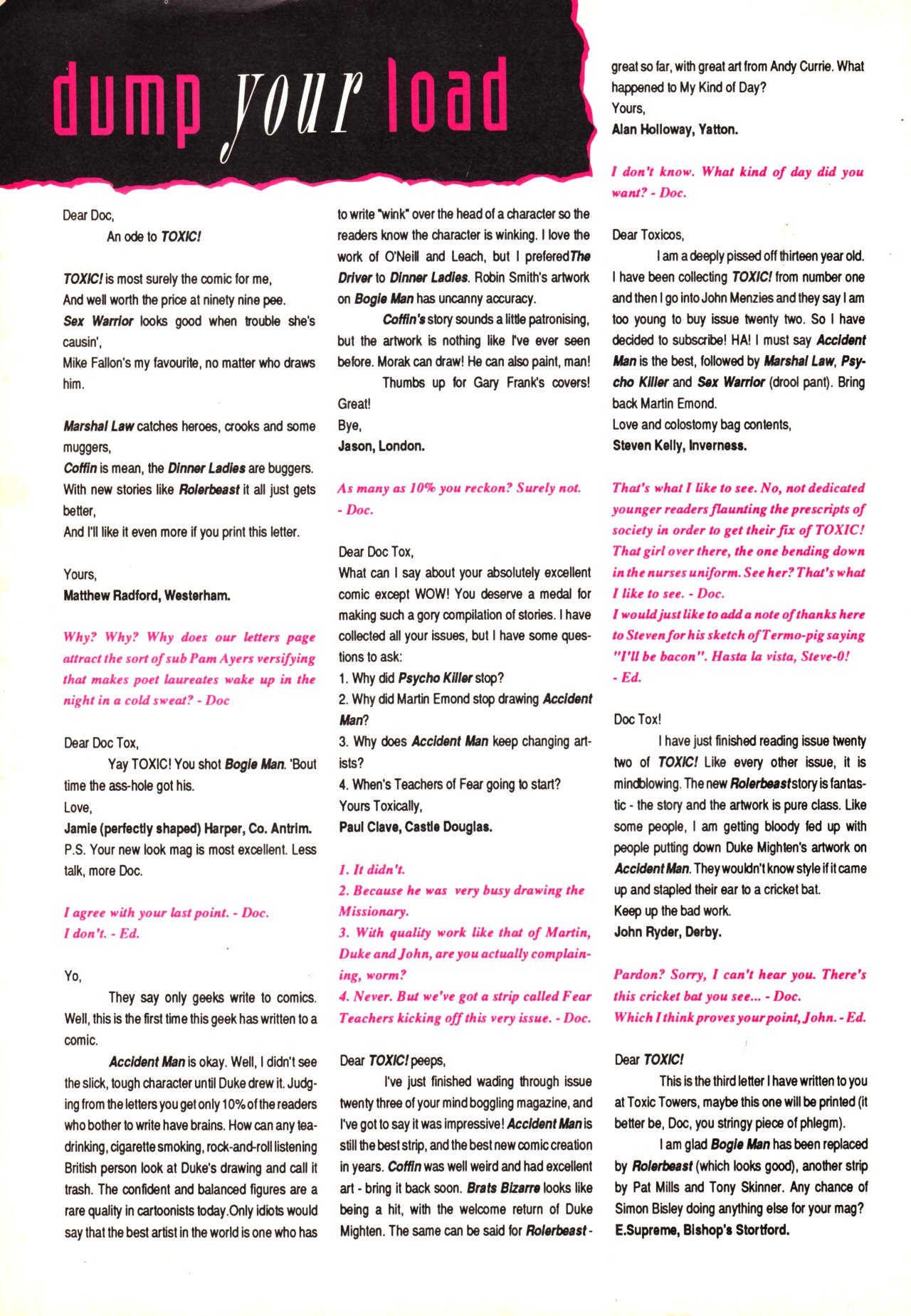 Read online Toxic! comic -  Issue #28 - 34