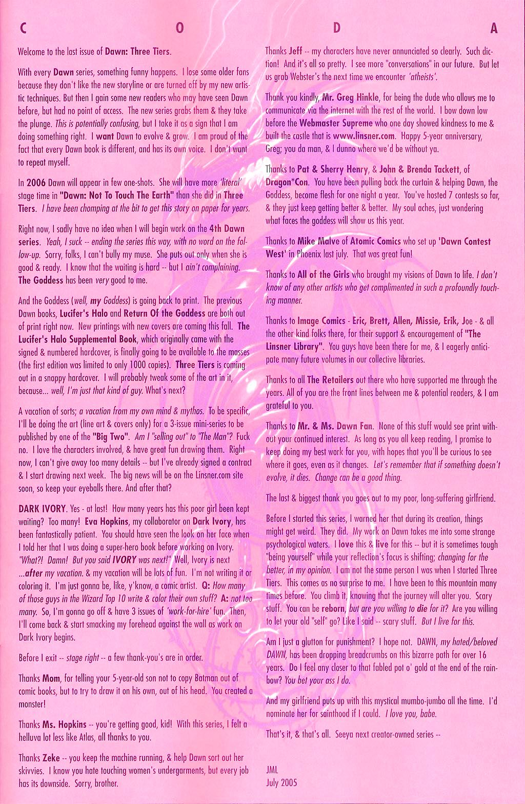 Read online Dawn: Three Tiers comic -  Issue #6 - 32