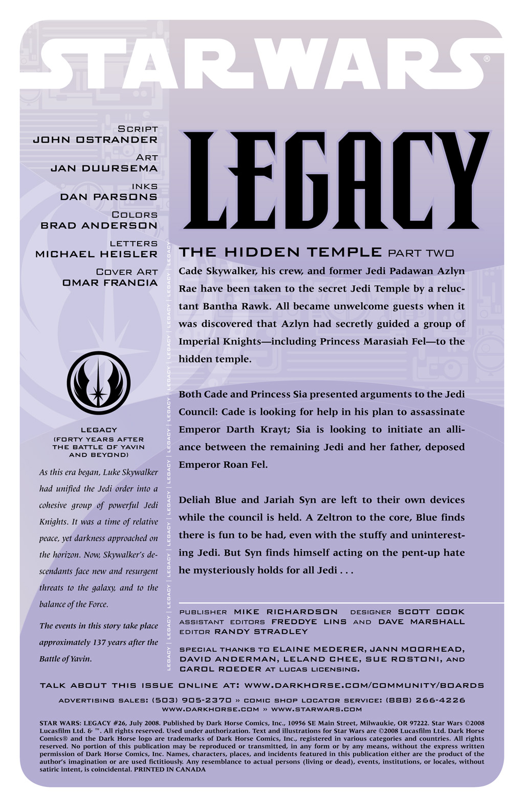 Read online Star Wars: Legacy (2006) comic -  Issue #26 - 2