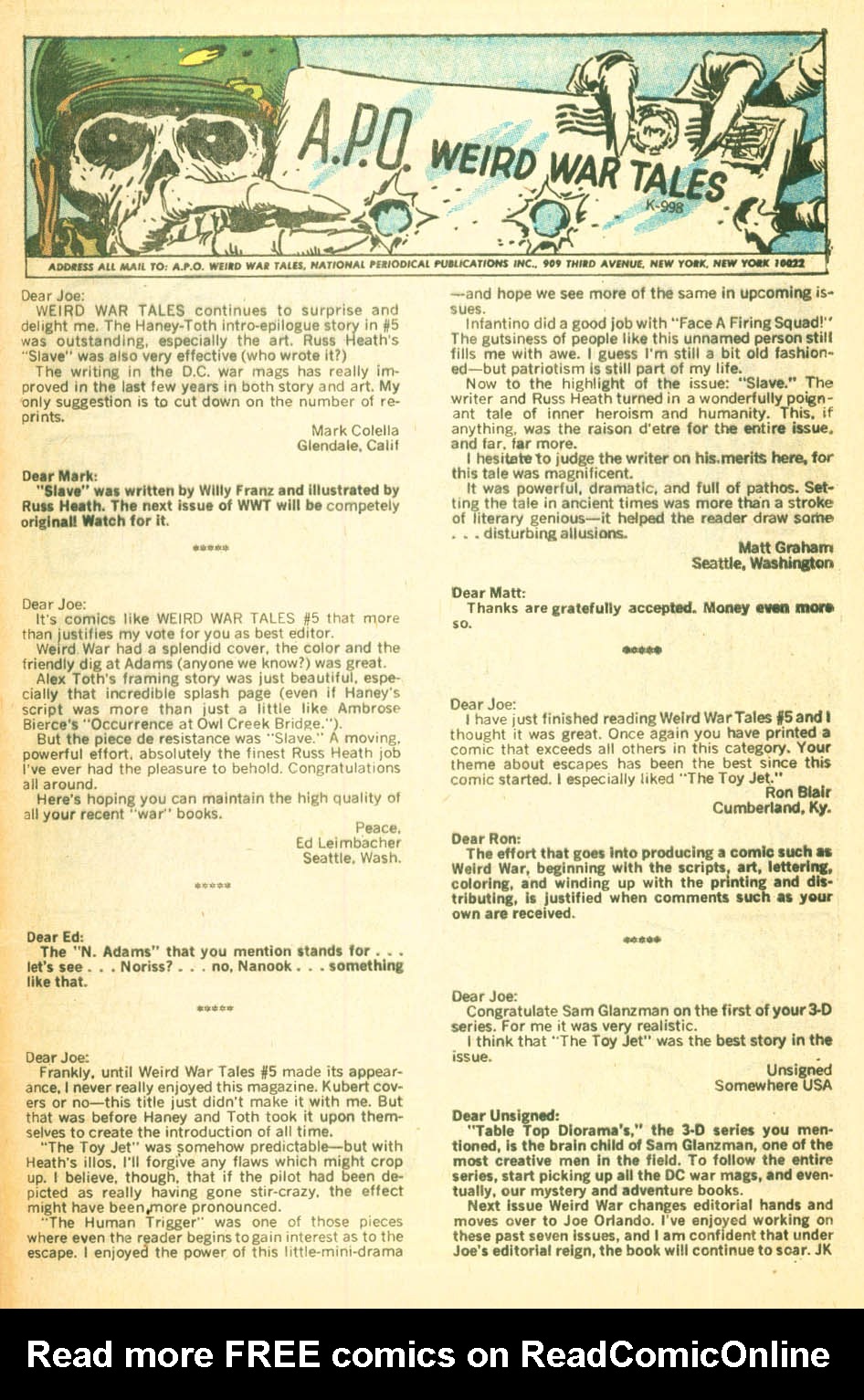 Read online Weird War Tales (1971) comic -  Issue #7 - 33