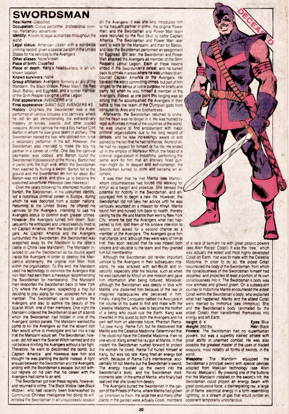 Read online The Official Handbook of the Marvel Universe comic -  Issue #14 - 21