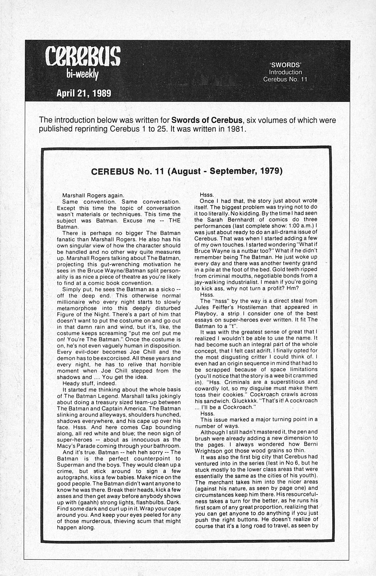 Cerebus Issue #11 #11 - English 3