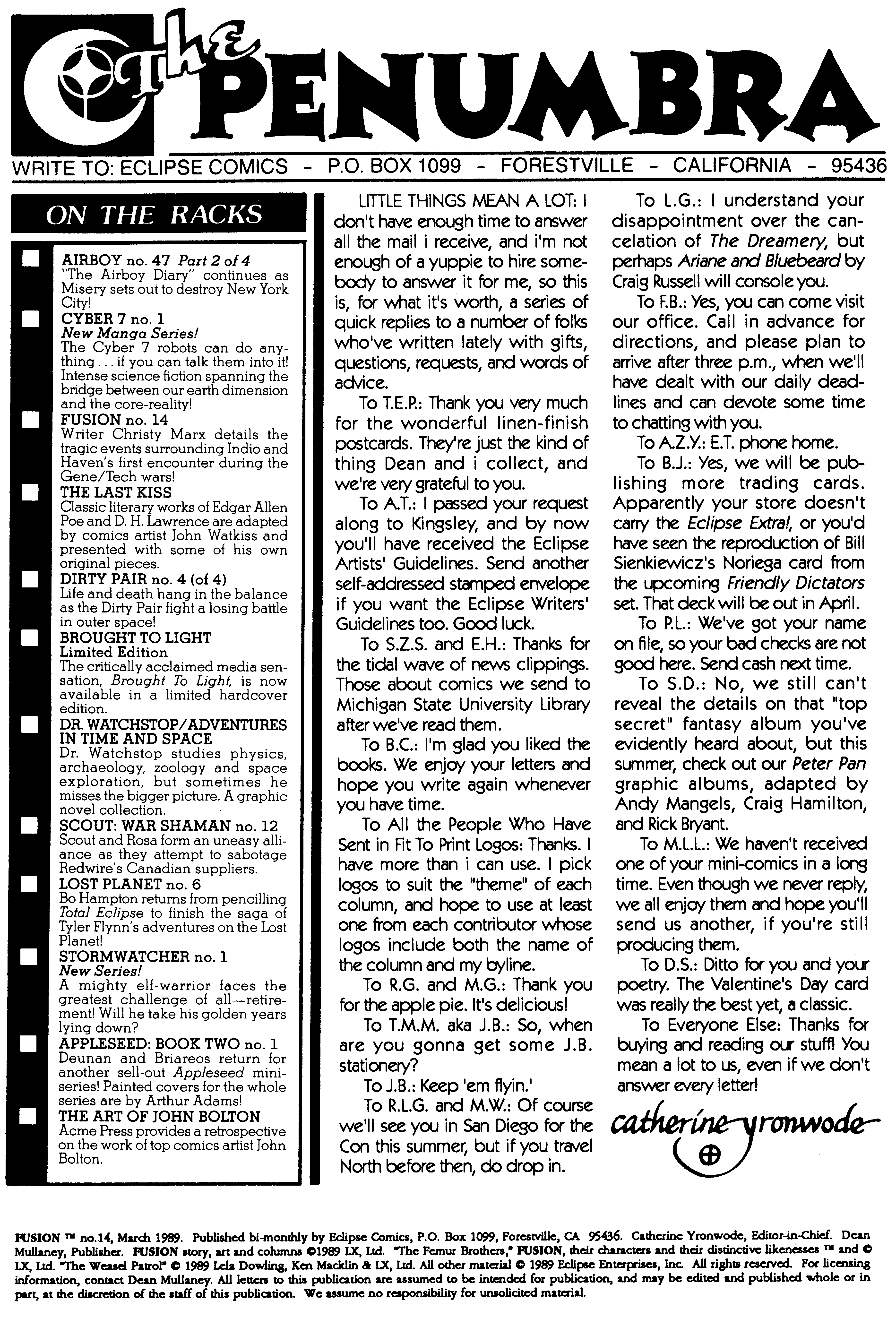 Read online Fusion (1987) comic -  Issue #14 - 2