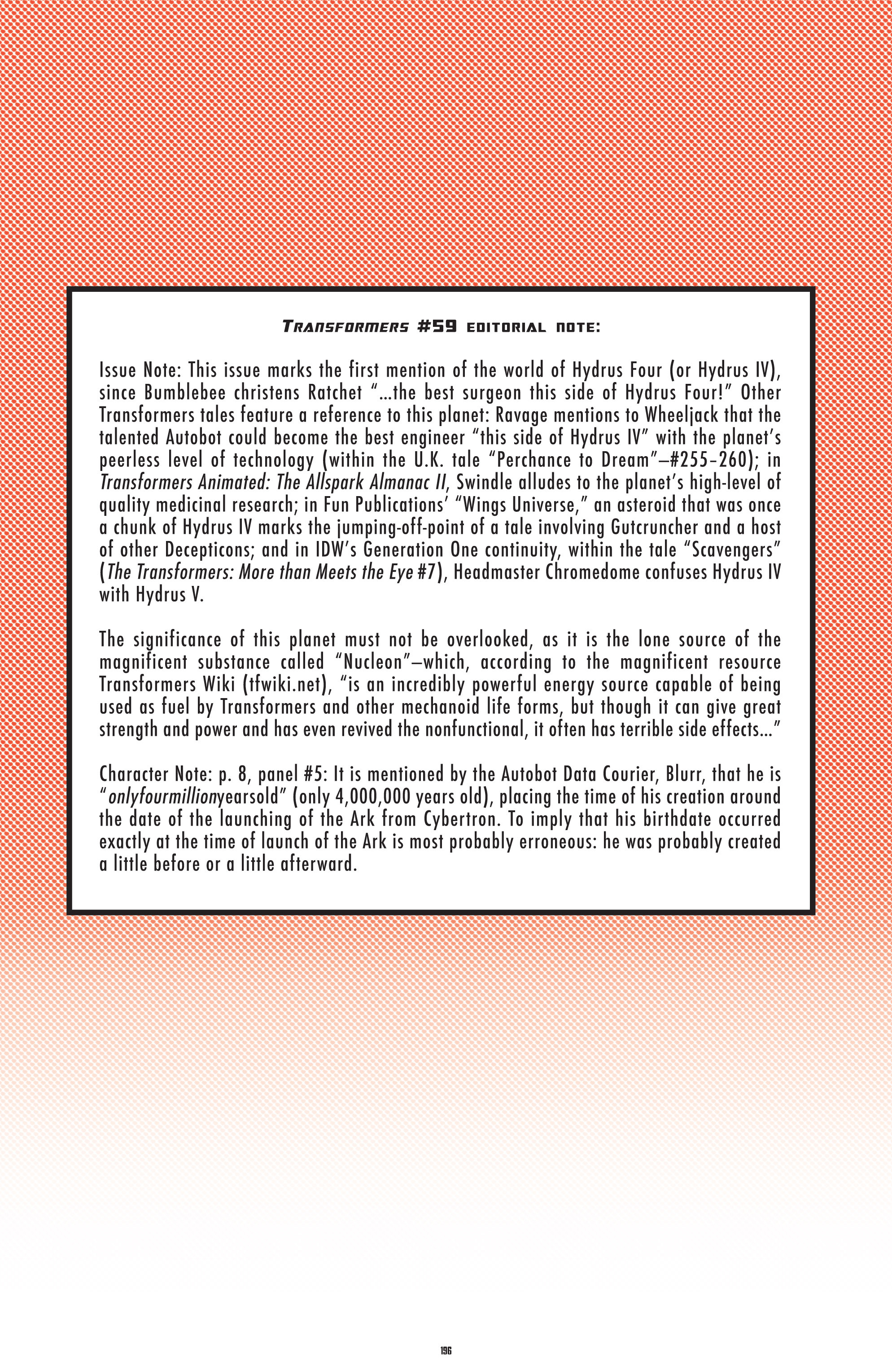 Read online The Transformers Classics comic -  Issue # TPB 5 - 197