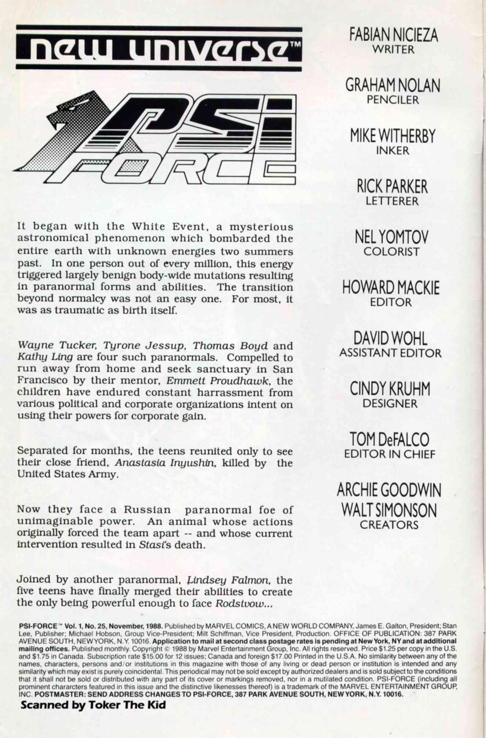 Read online Psi-Force comic -  Issue #25 - 2