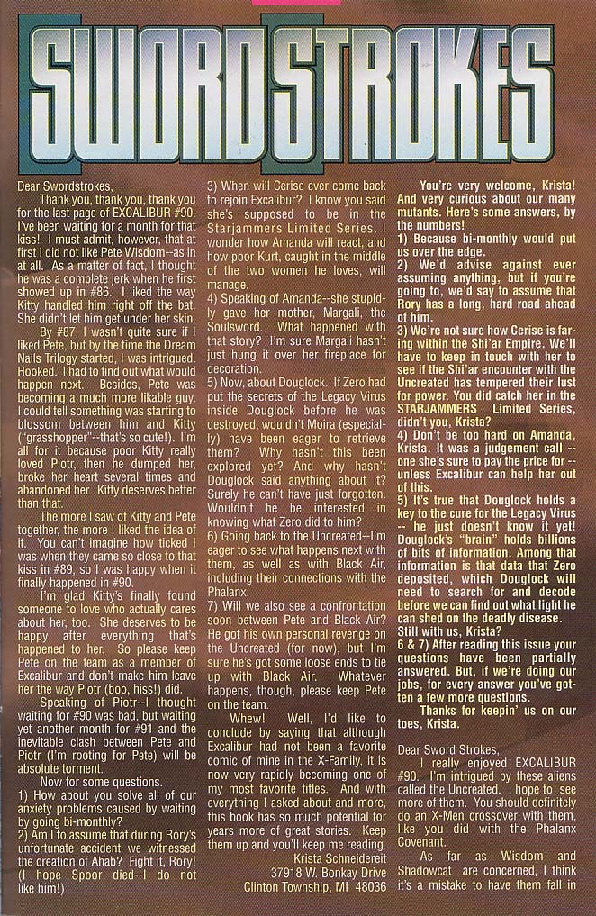 Read online Excalibur (1988) comic -  Issue #94 - 20