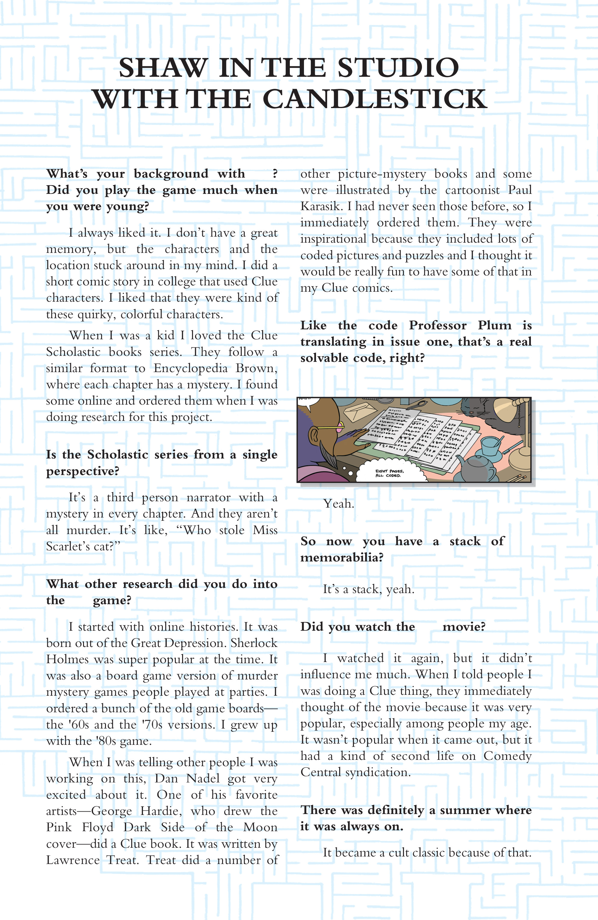 Read online Clue: Candlestick comic -  Issue # _TPB - 97