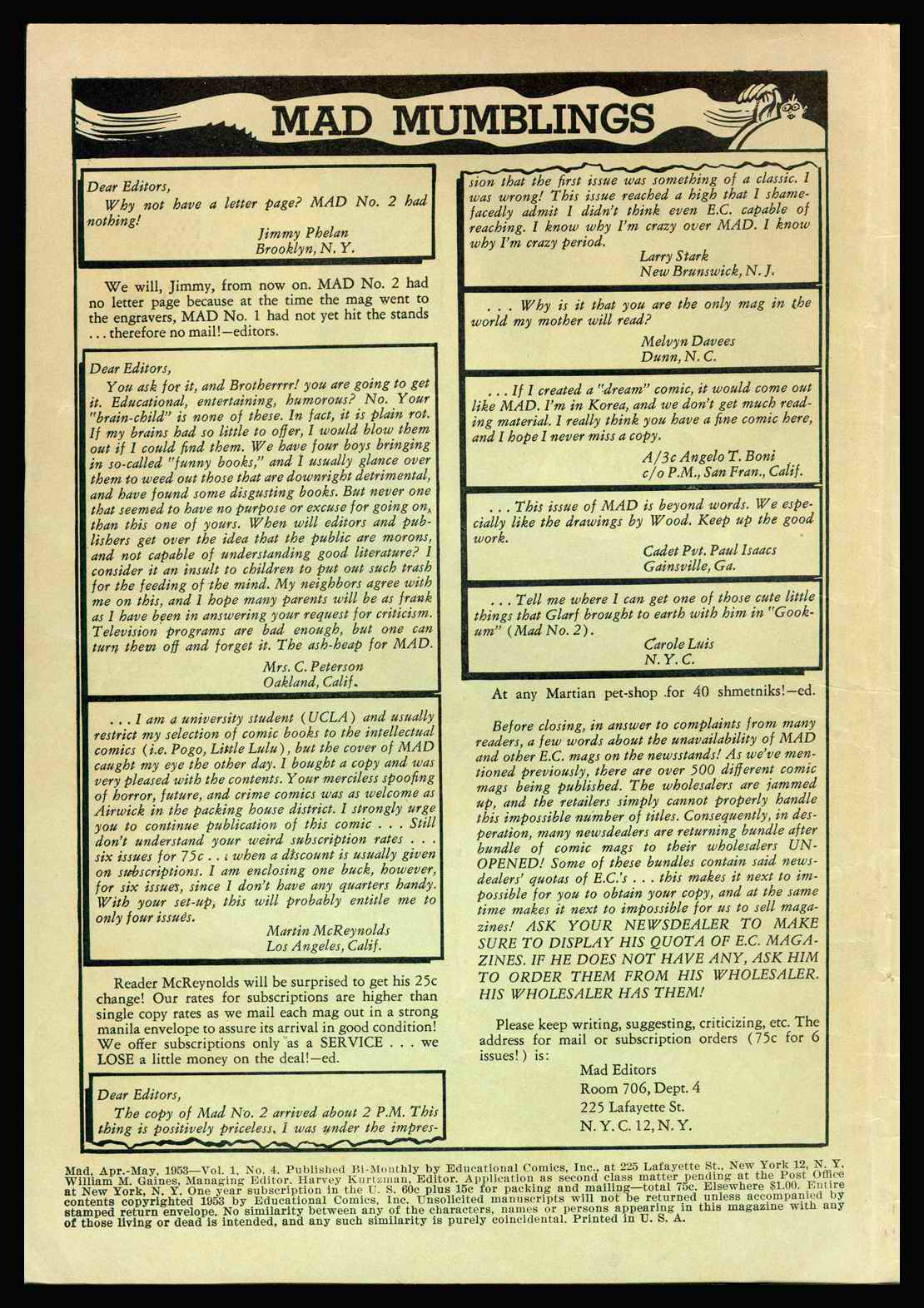 Read online MAD comic -  Issue #4 - 2