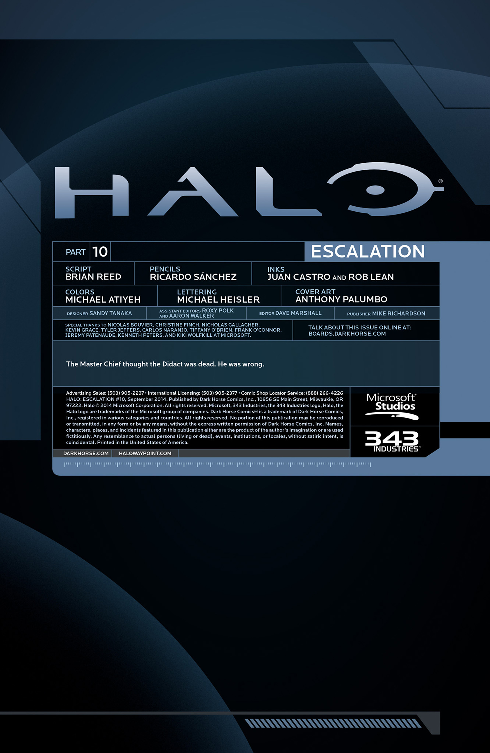 Read online Halo: Escalation comic -  Issue #10 - 2
