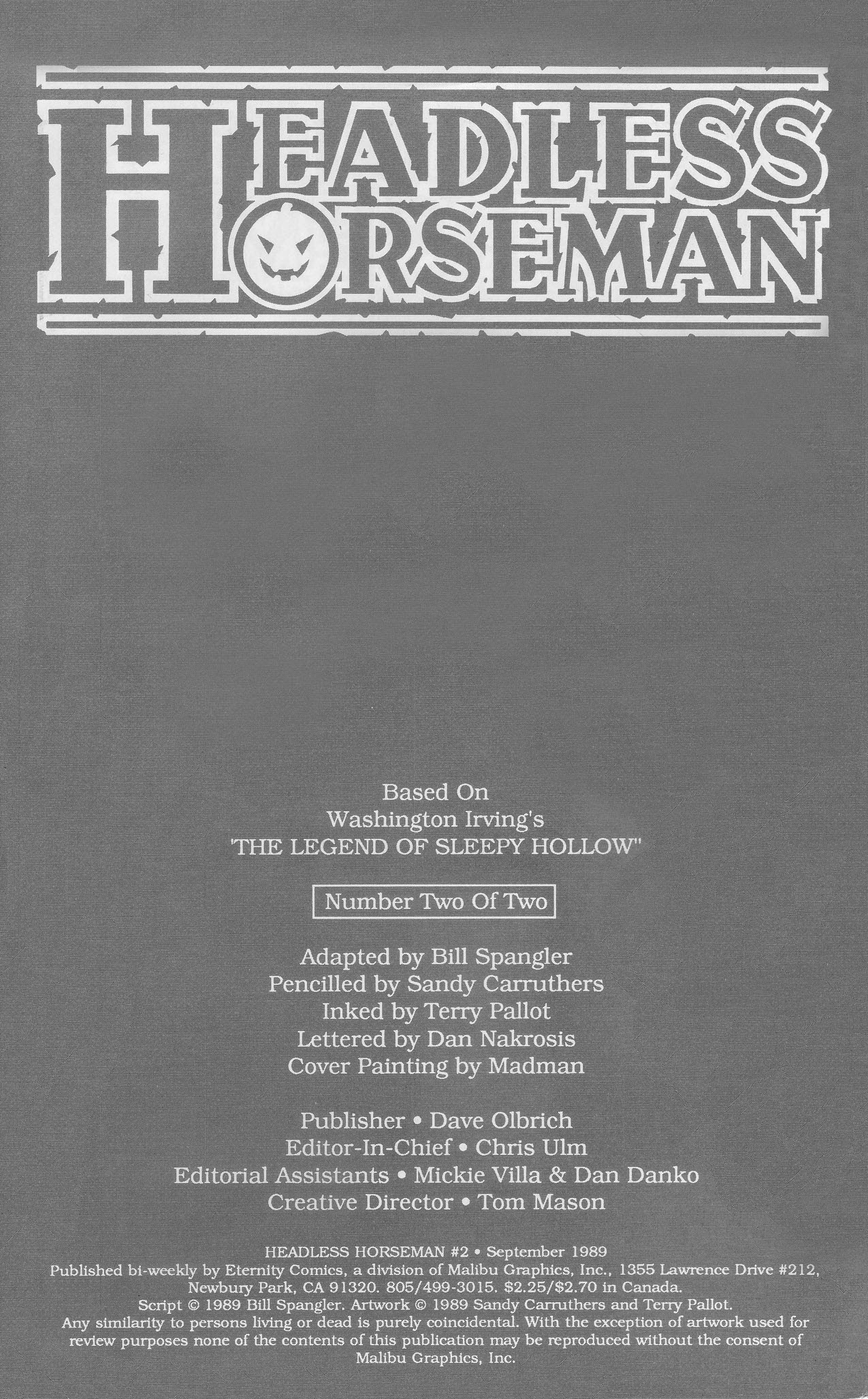 Read online Headless Horseman comic -  Issue #2 - 2