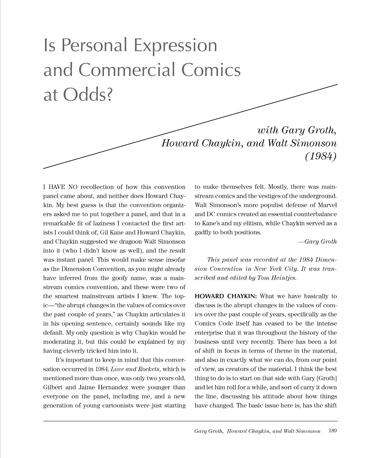 Sparring With Gil Kane: Colloquies On Comic Art and Aesthetics issue TPB (Part 2) - Page 89