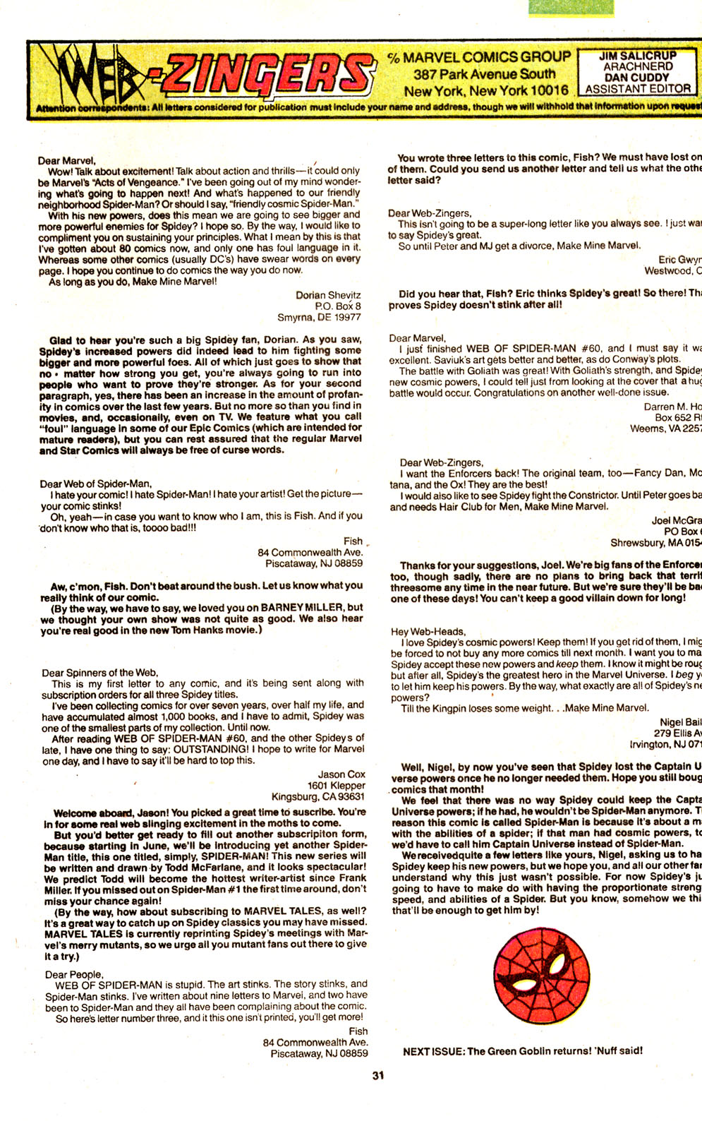Read online Web of Spider-Man (1985) comic -  Issue #65 - 24