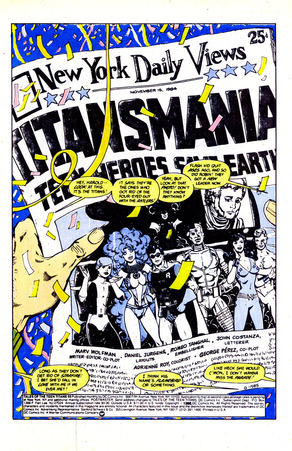 Read online Tales of the Teen Titans comic -  Issue #65 - 2