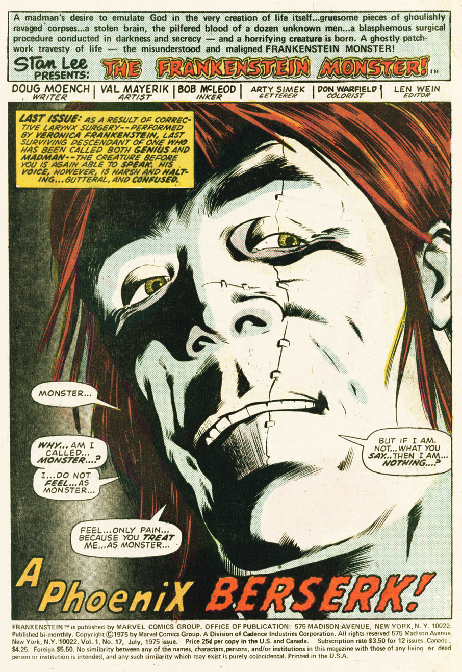 Read online Frankenstein (1973) comic -  Issue #17 - 2