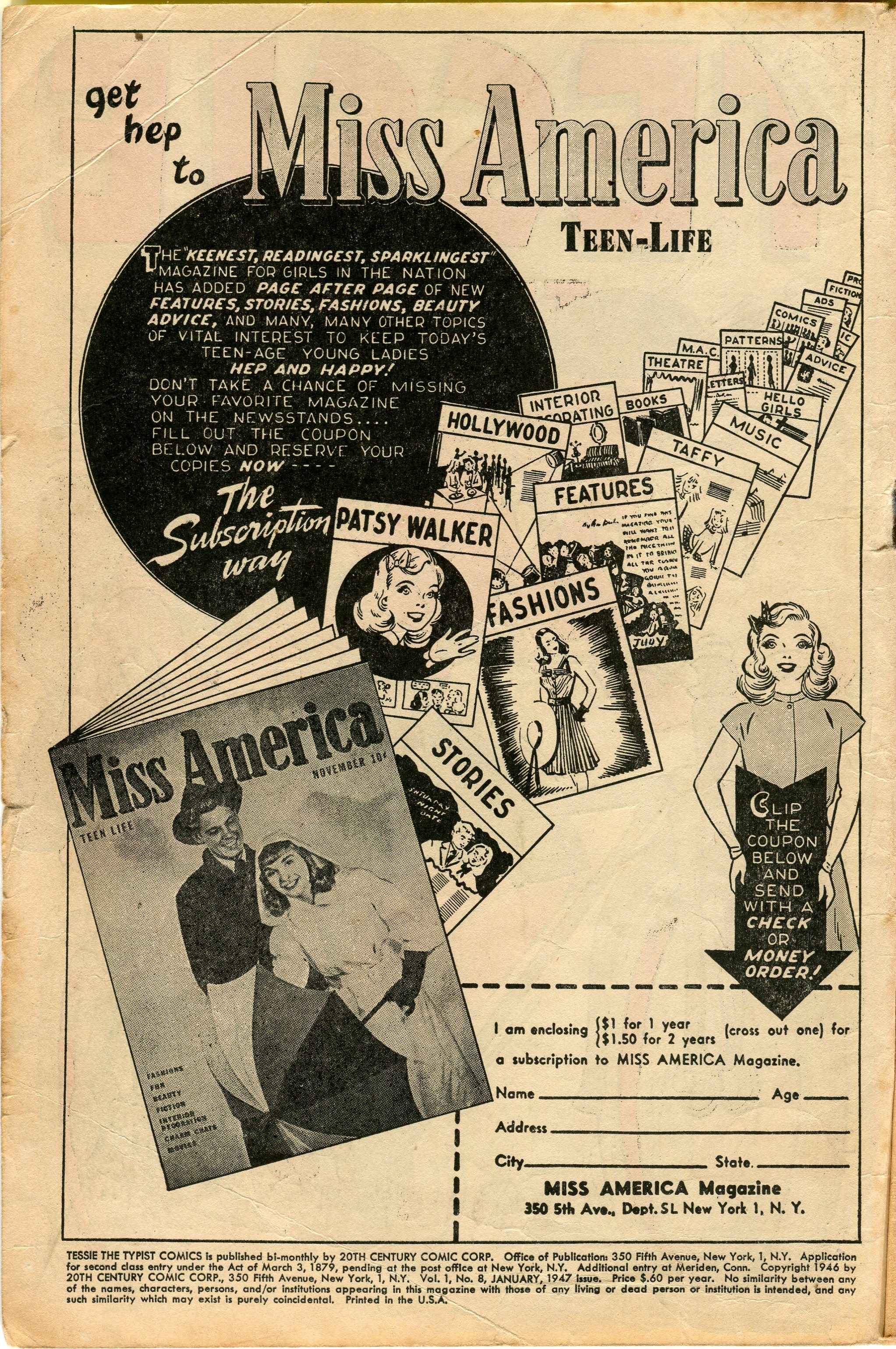 Read online Tessie the Typist comic -  Issue #8 - 2