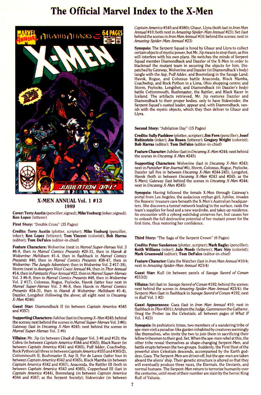 Read online The Official Marvel Index To The X-Men (1994) comic -  Issue #5 - 10