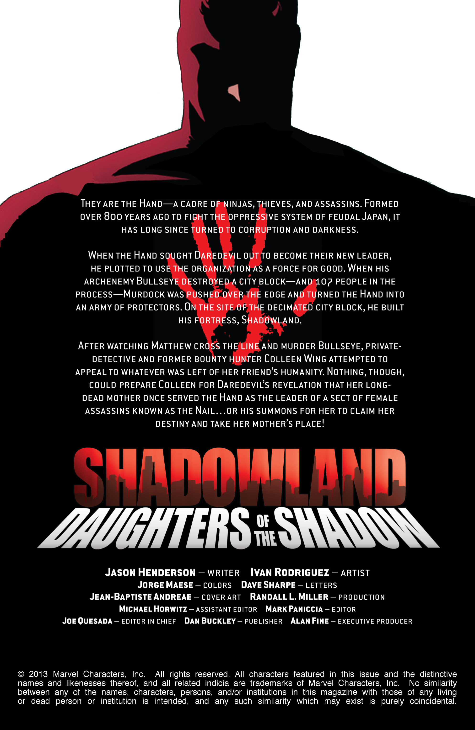 Read online Shadowland: Daughters of the Shadow comic -  Issue #2 - 2