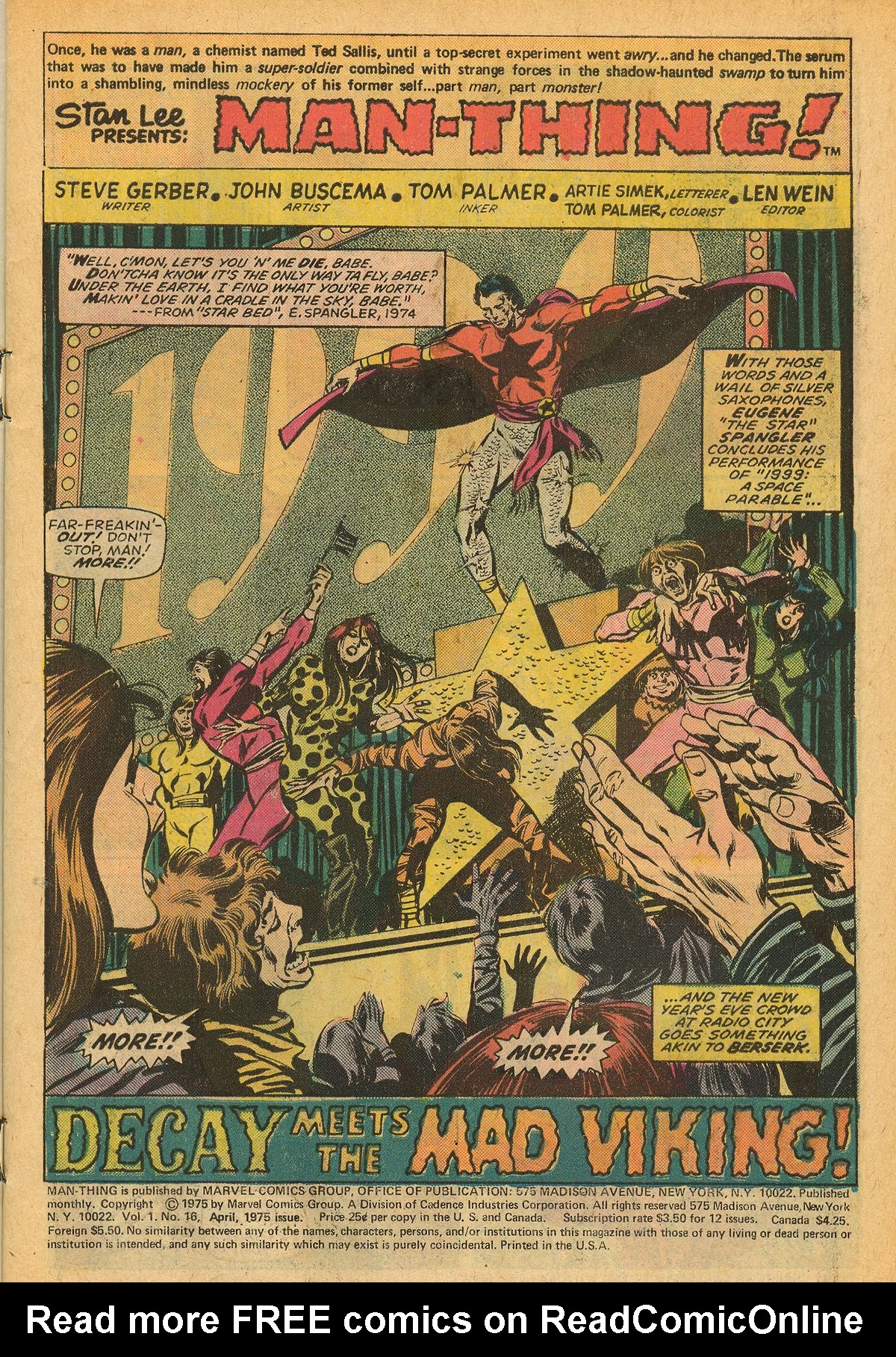 Read online Man-Thing (1974) comic -  Issue #16 - 3