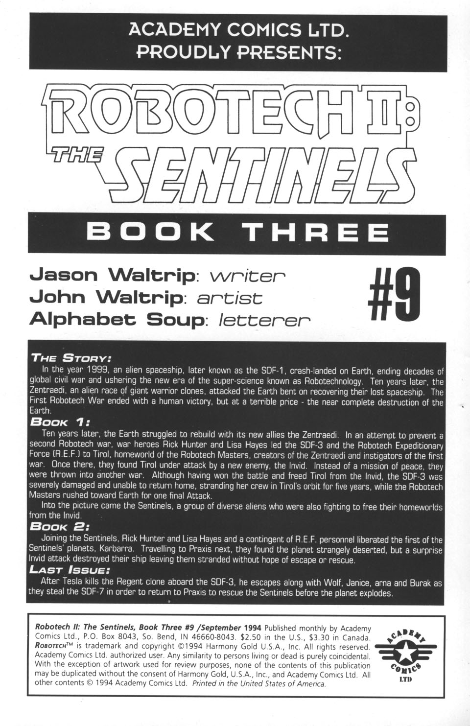 <{ $series->title }} issue Robotech II: The Sentinels Book 3 Issue #9 - Page 2