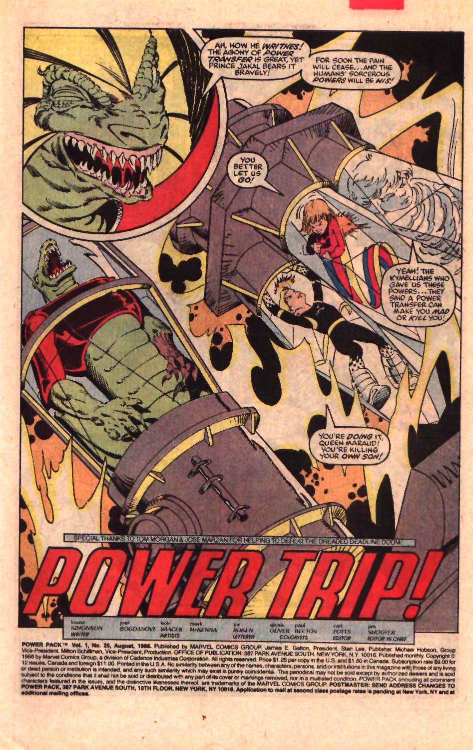 Read online Power Pack (1984) comic -  Issue #25 - 2