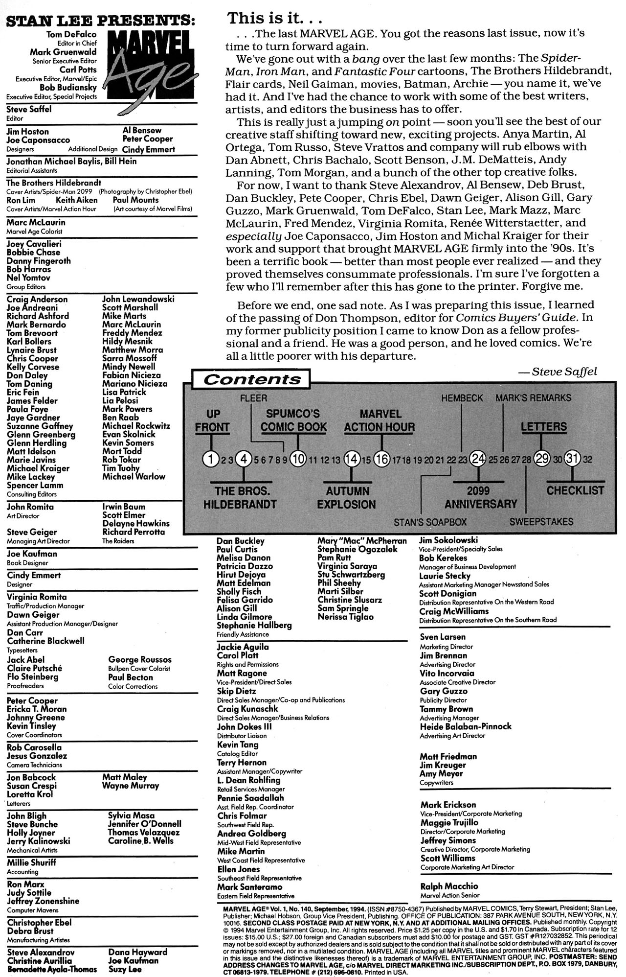 Read online Marvel Age comic -  Issue #140 - 2