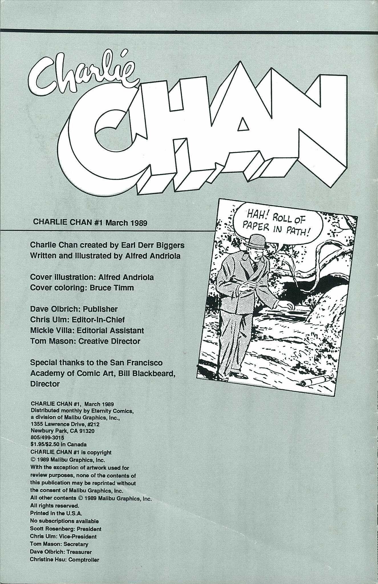 Read online Charlie Chan comic -  Issue #1 - 2
