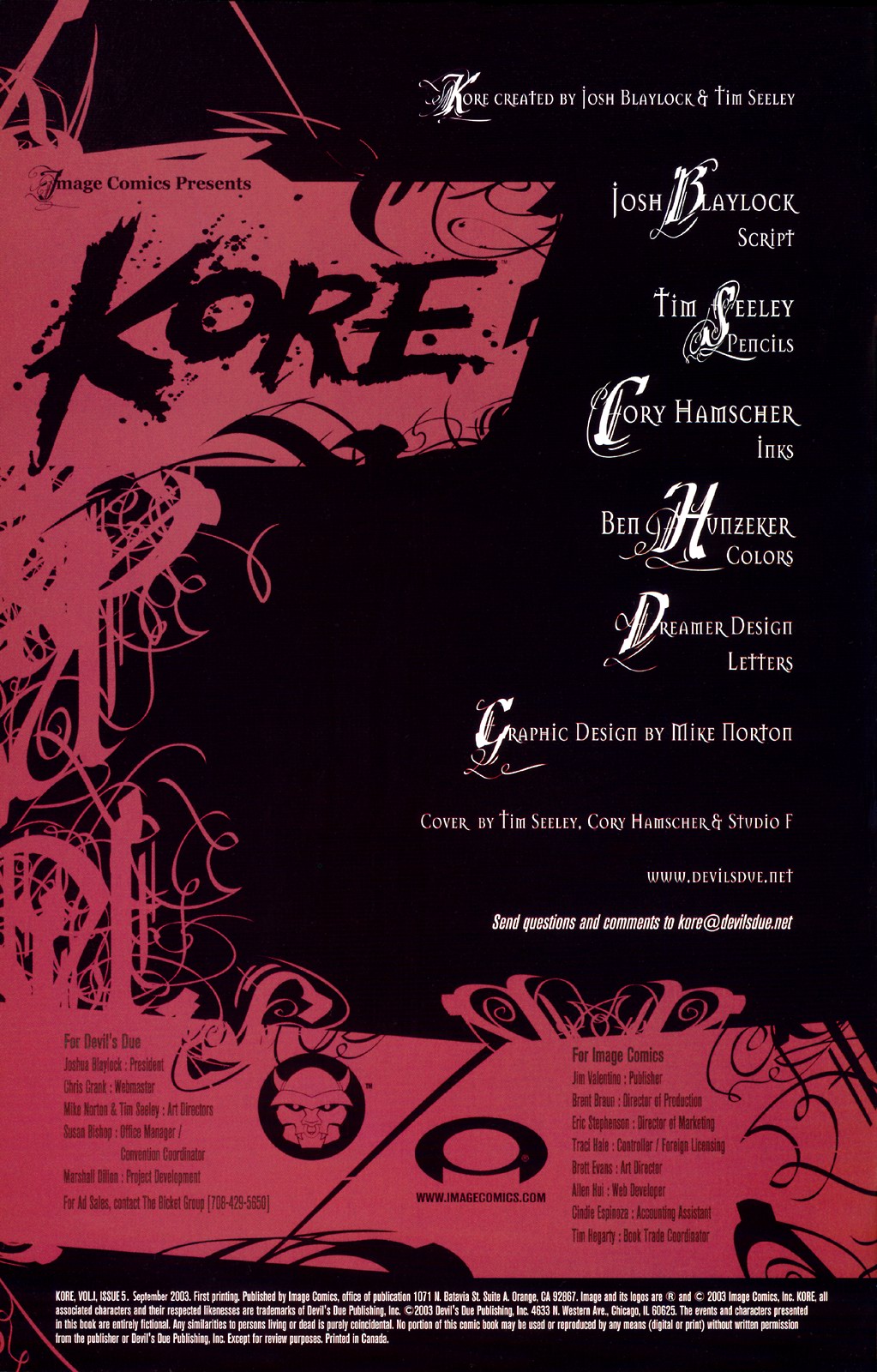 Read online Kore comic -  Issue #5 - 2