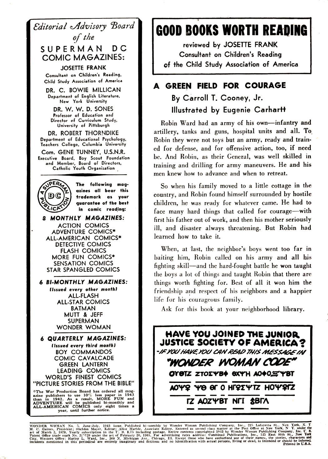 Read online Wonder Woman (1942) comic -  Issue #5 - 2